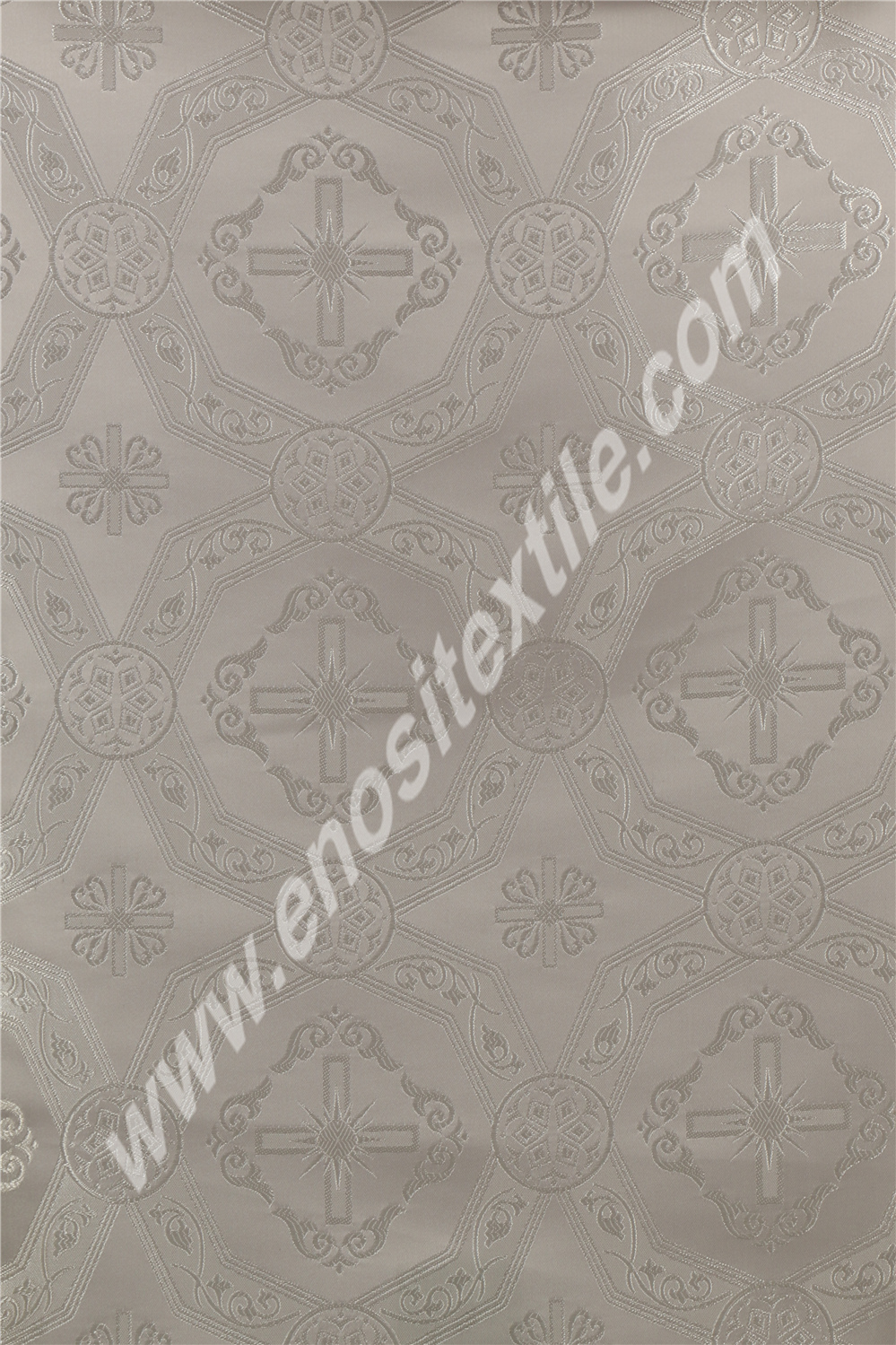 KL-047 White-Silver Brocade Fabrics